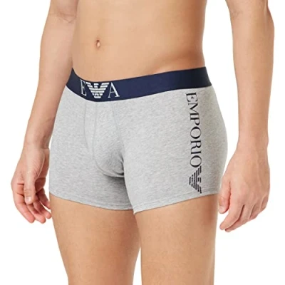 Abbildung von Emporio Armani Men&#039;s Shiny Big Logo Trunks, Light Grey Melange, XL