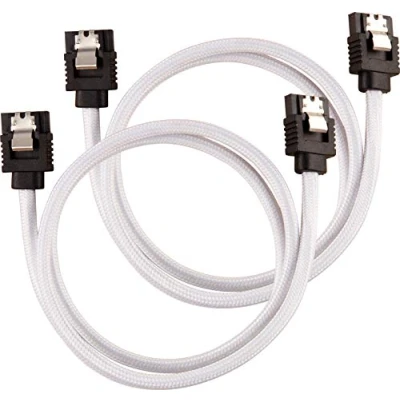 Abbildung von Corsair Premium Sleeved SATA 3 Kabel (6Gbps, 60 cm) Weiß