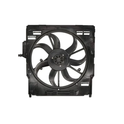 Abbildung von NRF 47864 Lüfter 517 12 600 mit Kühlerlüfterrahmen (Zarge), bürstenloser Motor BMW: X5