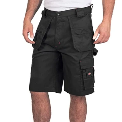 Abbildung von Lee Cooper Herren Triple genähtes Holster Pocket &amp; Multi Werkzeug Taschen Frachtarbeitssicherheit Kurze Hose, Schwarz, 34&quot; Waist, 34W Regular