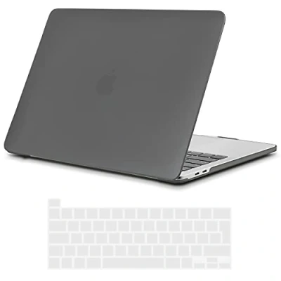 Abbildung von TECOOL Hülle Case Kompatibel mit MacBook Pro 16 Zoll 2020 2019 A2141, Ultradünn Hartschale Schutzhülle Matt Hardcase Cover + EU Tastaturschutz für Apple Mac 16&quot; Touch Bar, dunkelgrau