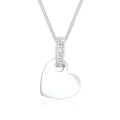 Abbildung von Elli DIAMONDS Silberkette »Halskette Herz Liebe Diamant (0.025 ct.) 925 Silber«