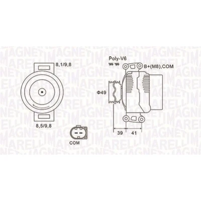 Abbildung von MAGNETI MARELLI 063731953010 Lichtmaschine 14V 180A BMW: 3 Saloon, X3, 5 Saloon