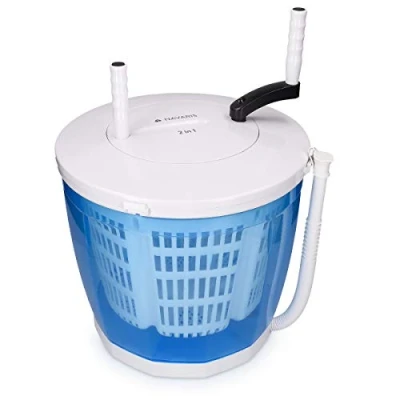 Abbildung von Navaris 2in1 Mini Waschmaschine und Wäscheschleuder Camping Waschautomat bis 1kg Tragbare Toplader Reisewaschmaschine mit Schleuderfunktion