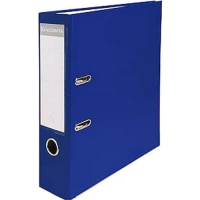 Abbildung von Exacompta 918407B Kunststoff Ordner 7,5 cm breit DIN A4 Kunststoffbezug außen Papierbezug innen Rückenschild austauschbar Ringordner Aktenordner Briefordner Büroordner Plastikordner blau