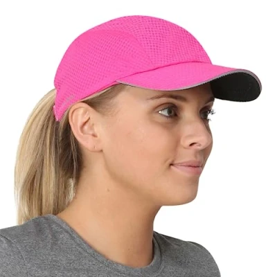 Abbildung von TrailHeads Cap Damen zum Joggen Race Day Performance Cappy Frauen Leichte &amp; Schnell Trocknende Sport Sommer aus Mesh mit Reflektierendem Rand rosa punsch