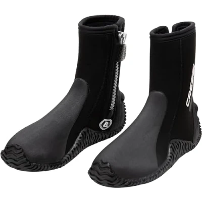 Abbildung von Cressi Unisex Adult Korsor Semi Rigid Sole Boots 7mm Stiefel mit halbstarrer Sohle zum Tauchen, Schwarz, M