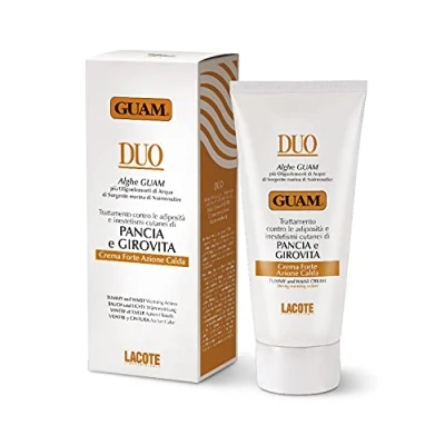 Abbildung von Guam, Duo Bauch und Taillencreme, Starke Heißwirkungscreme, Behandlung von Adipositas Hautunreinheiten, Made in Italy, 150 ml Packung