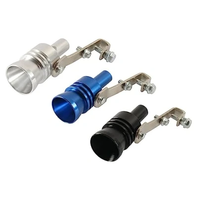 Abbildung von Kellegour 3 Pcs Turbo Sound Simulator Pfeife,Endrohr Blow,Sound Auspuff Whistle,Auto Whistle,Turbo Pfeifen,für Alle Fahrzeugmodelle (XL,Schwarz/Blau/Silbrig)