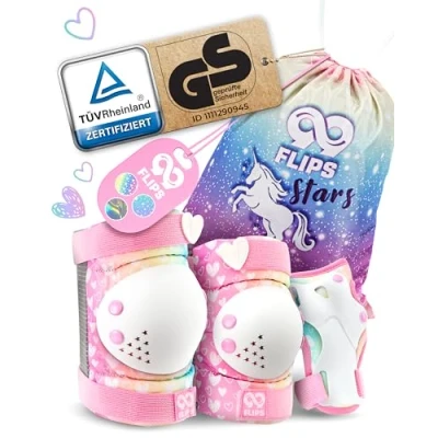 Abbildung von 99FLIPS Knieschoner Kinder Schoner Inliner Set [6er] Protektoren Schützer Größe XS PINK Knieschützer