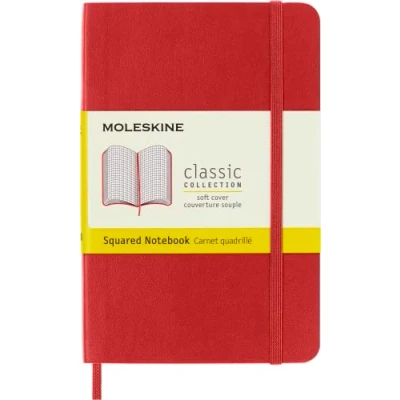 Abbildung von Moleskine Classic Squared Paper Notebook, Soft Cover and Elastic Closure Journal, Color Scarlet Red, Size Pocket 9 x 14 A6, 192 Pages