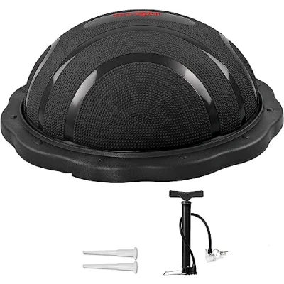 Abbildung von Yes4All SJ31 Balance Ball Trainer Half Ball, Premium Board mit 60cm Rutschfester Balloberfläche; Halb Yoga und Wobble Brett für Krafttraining, ABS Workout Pumpe