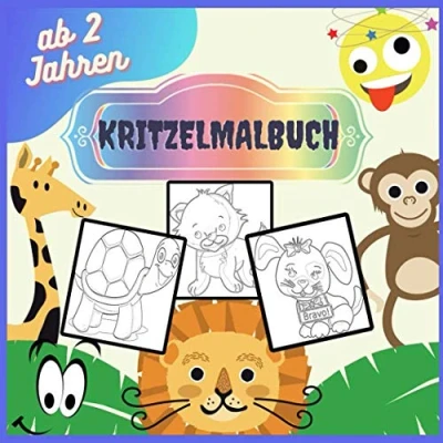 Abbildung von Kritzelmalbuch ab 2 Jahren: Mein erstes Kinder Malbuch TIERE, mit 50 tollen Tier Motiven, Kritzel Buch gegen Langeweile; Löwe, Schildkröte, Pferd und ... für Jungen Mädchen jahren
