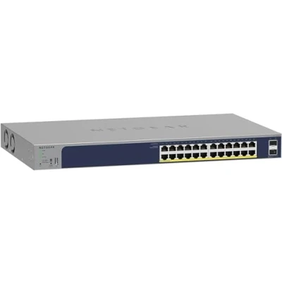 Abbildung von NETGEAR (GS724TPPV3) Smart Web Switch Manageable Gigabit PoE 26 Ports Managed in der Cloud, 24 380 W PoE+ Ports, 2 1 SFP Desktop oder Rack und begrenzter lebenslanger Schutz
