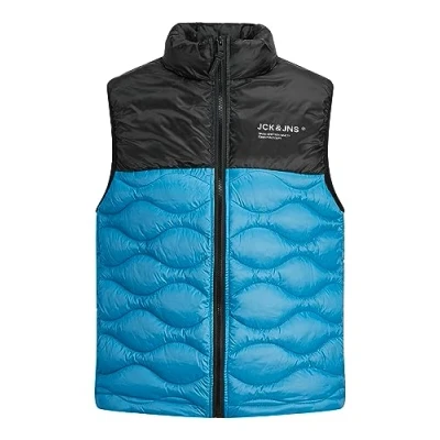 Abbildung von JACK&amp;JONES Herren JJENOAH Bodywarmer Collar SN Weste, Turkish Tile/Detail:Black Blocking, L