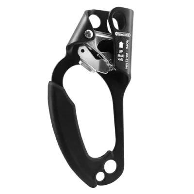 Abbildung von NewDoar UIAA &amp; CE zertifizierte Handsteigklemme Seilklemme Ascension Kletterbaum Baumpfleger Abseilen Ausrüstung für 8 13 mm Seil Linke Hand Schwarz