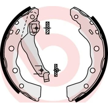 Abbildung von BREMBO S 54 515 Bremsbacken 203 39 mit Handbremshebel MITSUBISHI: Carisma Hatchback