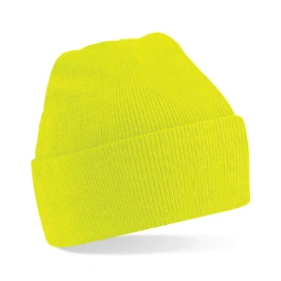 Abbildung von Beechfield Unisex Mütze zum Umschlagen Baseballkappe, Gelb (Fluoreszierendes Gelb), Einheitsgröße