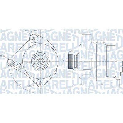 Abbildung von MAGNETI MARELLI 063731886010 Lichtmaschine 14V 70A FIAT: Grande Punto Hatchback, Panda II Evo ALFA ROMEO: MiTo
