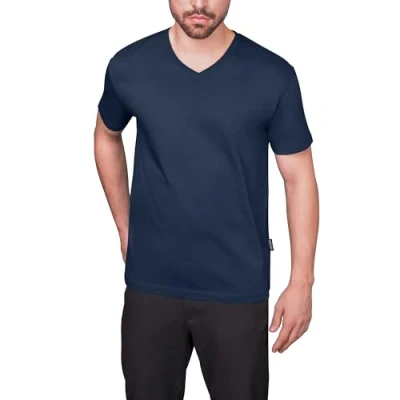 Abbildung von HRM Herren Luxury V Neck Tee, navy, Gr. 4XL I Premium T Shirt Ausschnitt aus 100% Bio Baumwolle Basic bis 60C waschbar Hochwertige &amp; nachhaltige Bekleidung