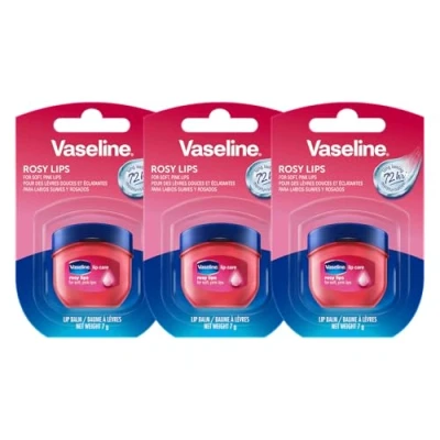 Abbildung von Vaseline Lip Therapy Rosy Nährender Lippenbalsam für optimale Feuchtigkeitsversorgung (Rosy (3 Stück)