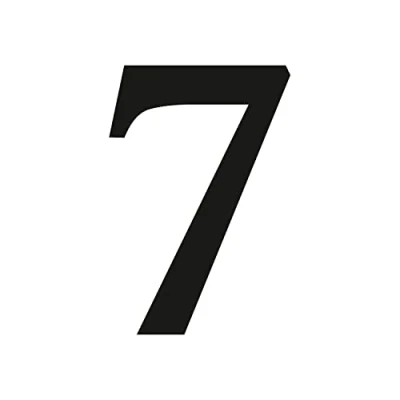 Abbildung von Zahlen Aufkleber Nr. 7 in schwarz I Höhe 10 cm selbstklebende Haus Nummer, Ziffer zum Aufkleben für Außen, Briefkasten, Tür wetterfest kfz_471_7