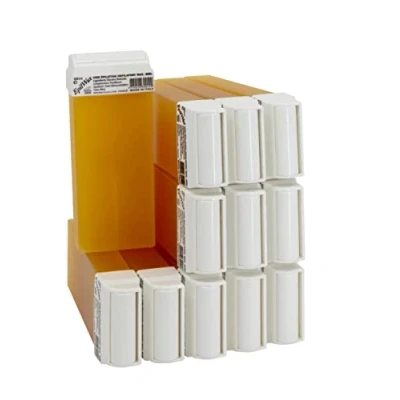 Abbildung von EpilWax Wachspatronen Set mit 12 Honig Warmwachspatronen zur Haarentfernung Enthaarungswachs 100 ml Roll on Nachfüller