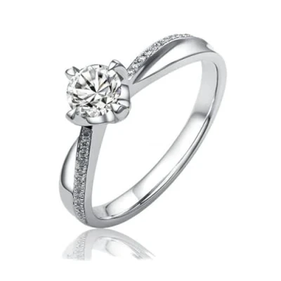 Abbildung von SILVEGO Damen Ring aus 925 Sterling Silber mit Swarovski Zirconia Verlobungsring Zirkonia 5mm