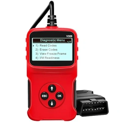 Abbildung von OBD2 Diagnosegerät Auto OBD ODB2 Fehler Code Leser Adapter V309 KFZ Auslesegerät für Alle OBDII Protokoll, Fehlerspeicher Auslesen, LCD Bildschirms