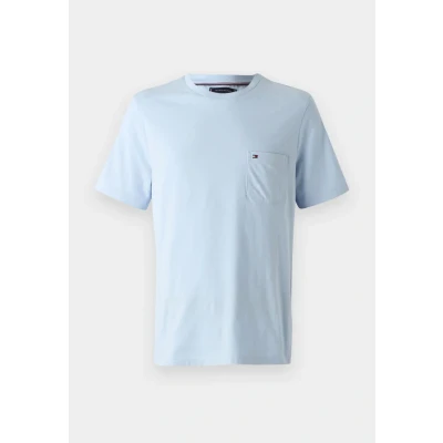Abbildung von Tommy Hilfiger Essential Solid Pocket TEE Tshirt basic, Herren, Größe: Small, Breezy blue
