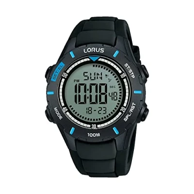 Abbildung von Lorus Kids Jungen Uhr Chronograph Edelstahl und Kunststoff mit Silikonband R2367MX9