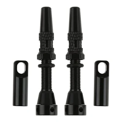 Abbildung von DRELD 2 Stück Fahrrad Tubeless 44mm, 1 Paar Presta Ventile, MTB Tublessventiel, Aluminiumlegierung, Ventilschaft (44mm Schwarz)