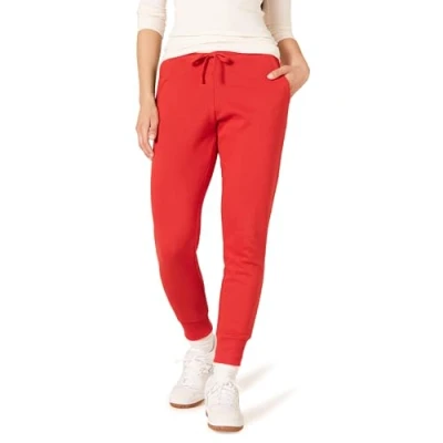 Abbildung von Amazon Essentials Damen Fleece Jogginghose (in Übergröße erhältlich), Rot, XS