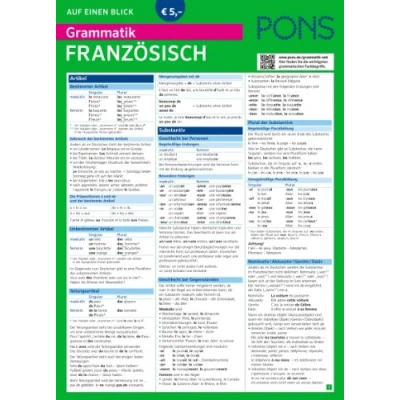 Abbildung von PONS Grammatik Auf einen Blick Französisch (PONS Blick)