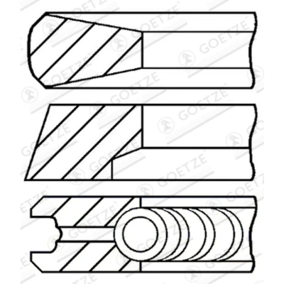 Abbildung von GOETZE ENGINE 08 440600 00 Kolbenringsatz 132 LKZ Ring