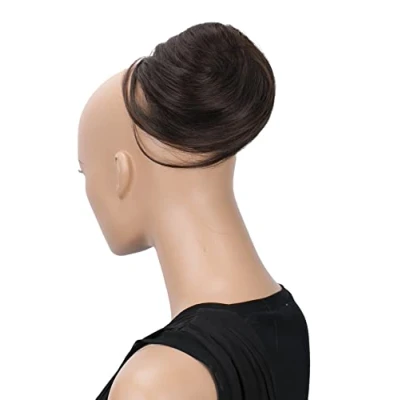 Abbildung von CAISHA Haardutt Eva Haarteil Zopf Haarknoten Hepburn Haargummi Hochsteckfrisuren Kunstfaser DM10cm Dunkelbraun DC2