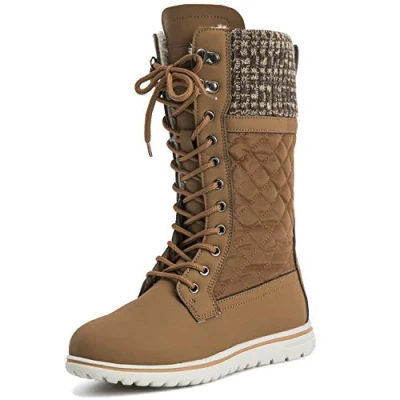 Abbildung von Polar Boot Damen Hoch Dauerhaft Kunstpelz Winter Regen Schnee Wasserdicht Draussen Kalb Stiefel 6 TAN39 AYC0537