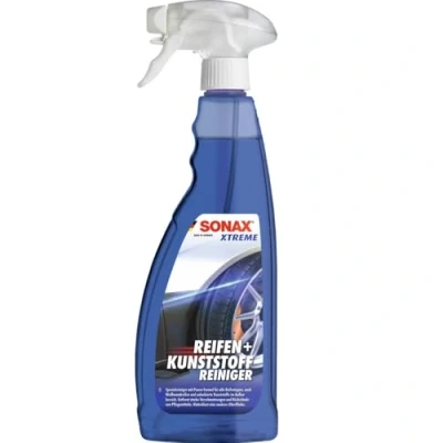 Abbildung von SONAX Xtreme Reifen+Kunststoff Reiniger (750 ml) Spezialreiniger für Reifen und unlackierte Kunststoffteile außen zur Entfernung von Schmutz Rückständen Pflegemitteln Art Nr. 02694000