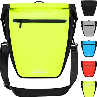 Abbildung von gipfelsport Fahrradtasche für Gepäckträger Gepäckträgertasche I Fahrradtaschen, Satteltaschen mit 21l Volumen wasserdicht, reflektierend, gelb