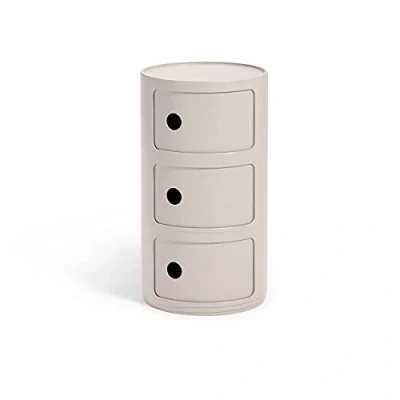 Abbildung von Kartell Componibili Bio, Container 3 fächer, Crémefarben