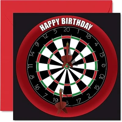 Abbildung von Lustige Geburtstagskarte zum 39. Geburtstag für Männer und Frauen Dartscheibe Happy Birthday Karte Vater, Mutter, Sohn, Tochter, Bruder, Schwester, Onkel, Tante, Cousin, 145 mm x mm,