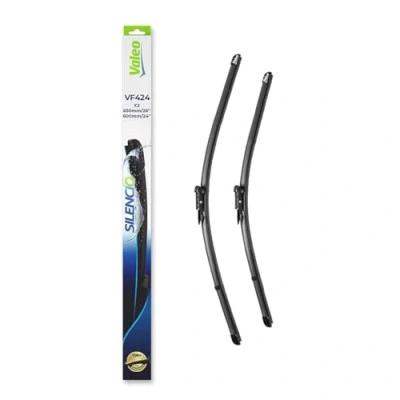 Abbildung von VALEO Silencio Wischer VF424 Leistungsstarke, hervorragende Sicht auf der Straße, einfache Montage originale Flachblätter 650mm/600mm Vorne Set mit 2 Wischerblättern 574362