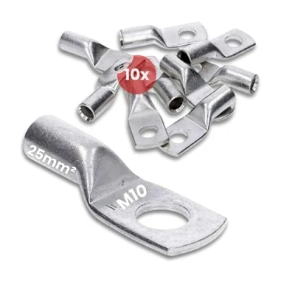Abbildung von 10 Stück Kalitec HR25 Handelsübliche Rohrkabelschuhe 25mm² M10 I ohne Sichtloch Made in Germany