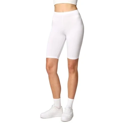 Abbildung von Merry Style Damen Sport Leggings kurz Sportleggings Radlerhose Sporthose aus Viskose MS10 145 (Weiß, L)