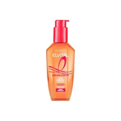 Abbildung von L&#039;Oréal Paris Elvital Haarserum Ohne Silikone, Hitzeschutz für langes, widerspenstiges Haar, Ausspülen, Haaröl mit pflanzlichen Proteinen und Kakaobutter, Dream Length No Frizz Serum, 1 x 100 ml