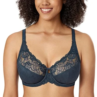 Abbildung von DELIMIRA Damen Minimizer BH ohne Einlagen mit Spitze Bügel Große Größen Sargasso 85D