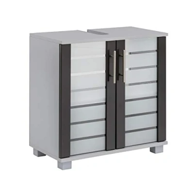 Abbildung von Schildmeyer Waschbeckenunterschrank »Nikosia«, Höhe 64 cm, mit Glastüren, hochwertige MDF Fronten, Metallgriffe
