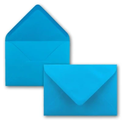 Abbildung von 25 Brief Umschläge Azur Blau DIN C6 114 x 162 mm Kuverts mit Nassklebung ohne Fenster für Gruß Karten &amp; Einladungen FarbenFroh by GUSTAV NEUSER