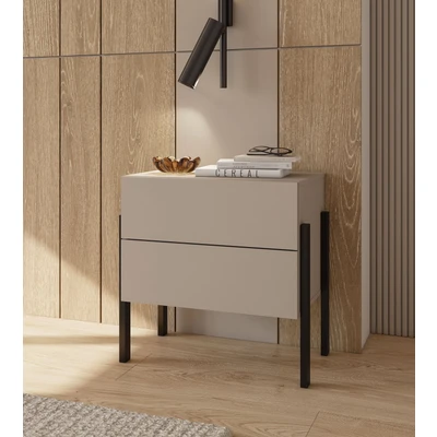 Abbildung von Home affaire Nachtkommode »Jukon, Breite 59 cm, moderne Kommode mit zwei Schubladen«, Nako Schubladen, push to open Funktion