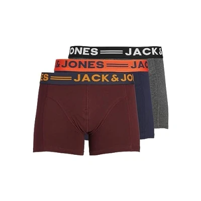 Abbildung von Herren Jack &amp; Jones Set 3er Pack JACLICHFIELD Trunks Boxershorts Stretch Unterhose Basic Unterwäsche, Farben:Bordeaux, Größe:XXL